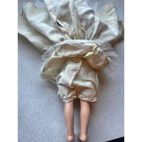 Vintage Effanbee Walker Doll With Moving  Eyes In Lace & Satin Ivory Dress Petti - Picture 8 of 15